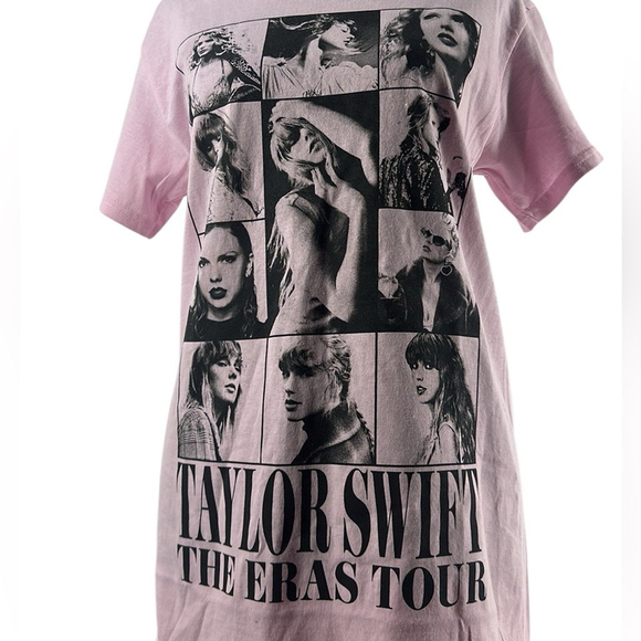 Taylor Swift The Eras Tour graphic concert tee shirt pink dates swiftie sz sm - Picture 3 of 11